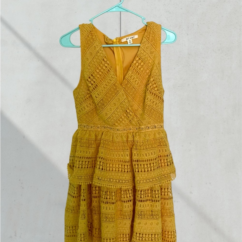 Miami Mustard Lace Dress